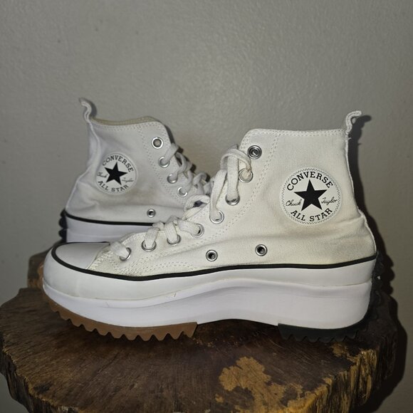 Converse Run Star Platform High Top White Women’s 8 Men’s 6.5 Canvas Sneakers - Picture 15 of 16